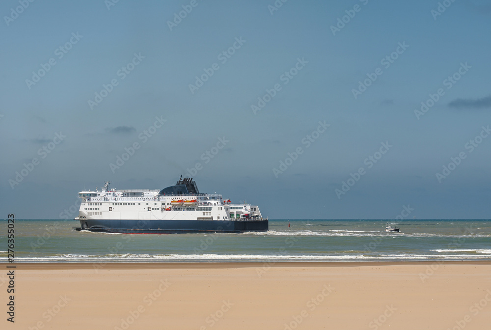 ferry along the beautiful Calais beach ferry along the beautiful Calais beach
