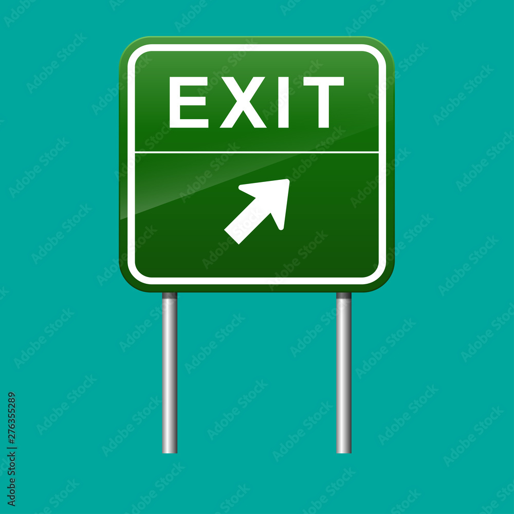 Exit sign on freeway vector illustration. Exit sign on freeway vector illustration.