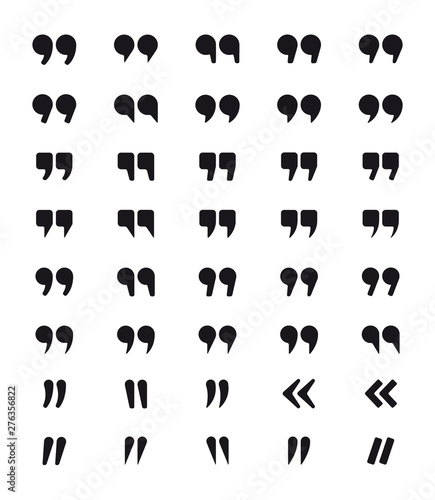 Set of quotes symbols. Quotation marks isolated on white background