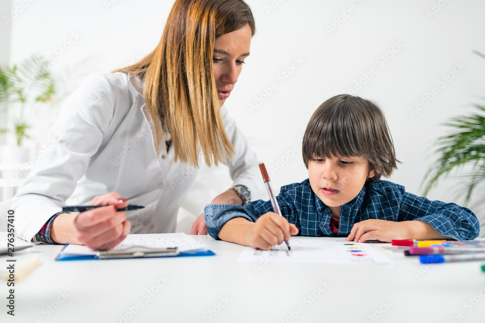 Psychology Test for Children - Toddler Doing Logic Test with Numbers Psychology Test for Children - Toddler Doing Logic Test with Numbers