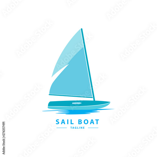 Sail Boat yacht icon logo design 