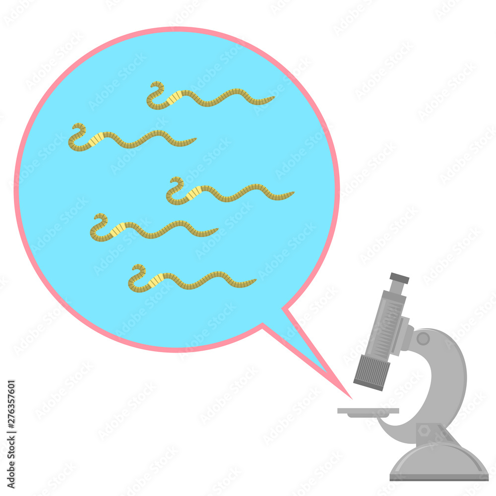Worms and Microscope. Dangerous Bad Parasites. Ascarid, Helminth Pinworm Threadworm Worms and Microscope. Dangerous Bad Parasites. Ascarid, Helminth Pinworm Threadworm
