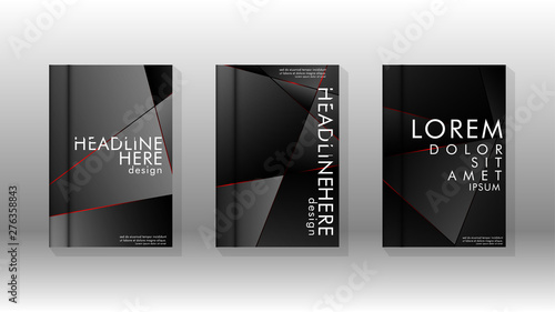 The background of the cover design pattern. Red triangle line. Vector front page font