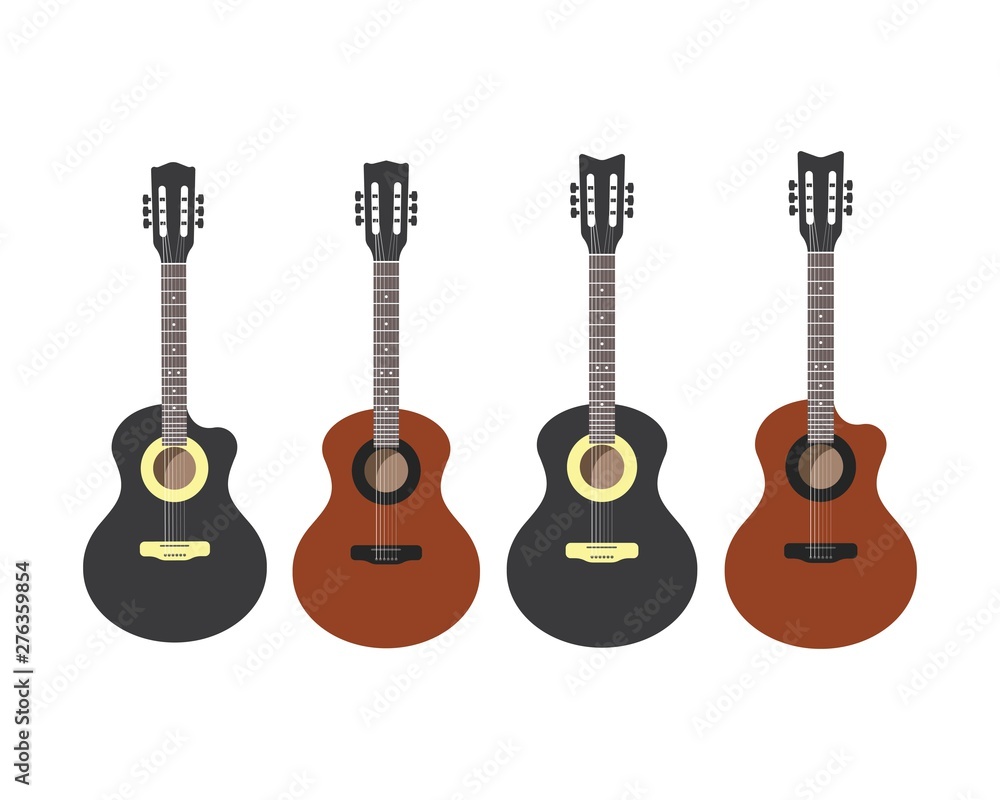 Naklejka premium guitar logo icon vector illustration design