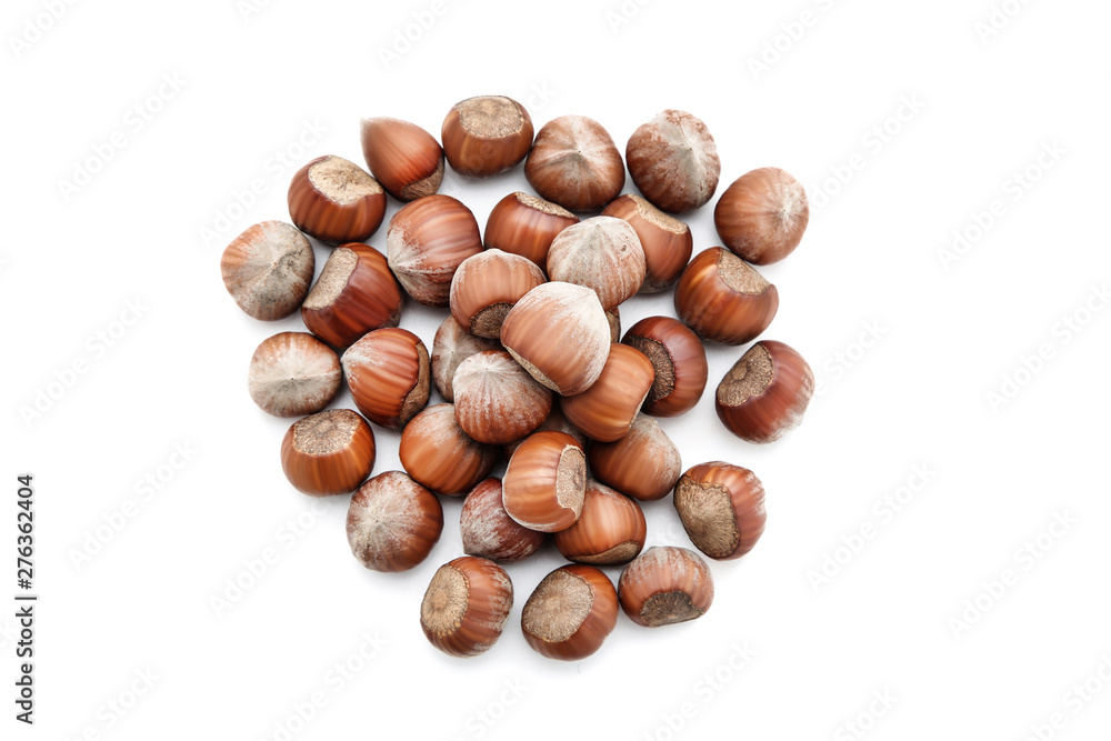 Hazelnuts isolated on white background Hazelnuts isolated on white background