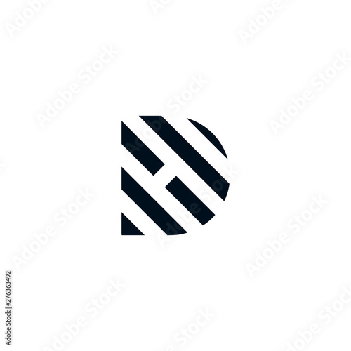 Initial letter DH abstract logo graphic design vector illustration. Symbol, icon, creative