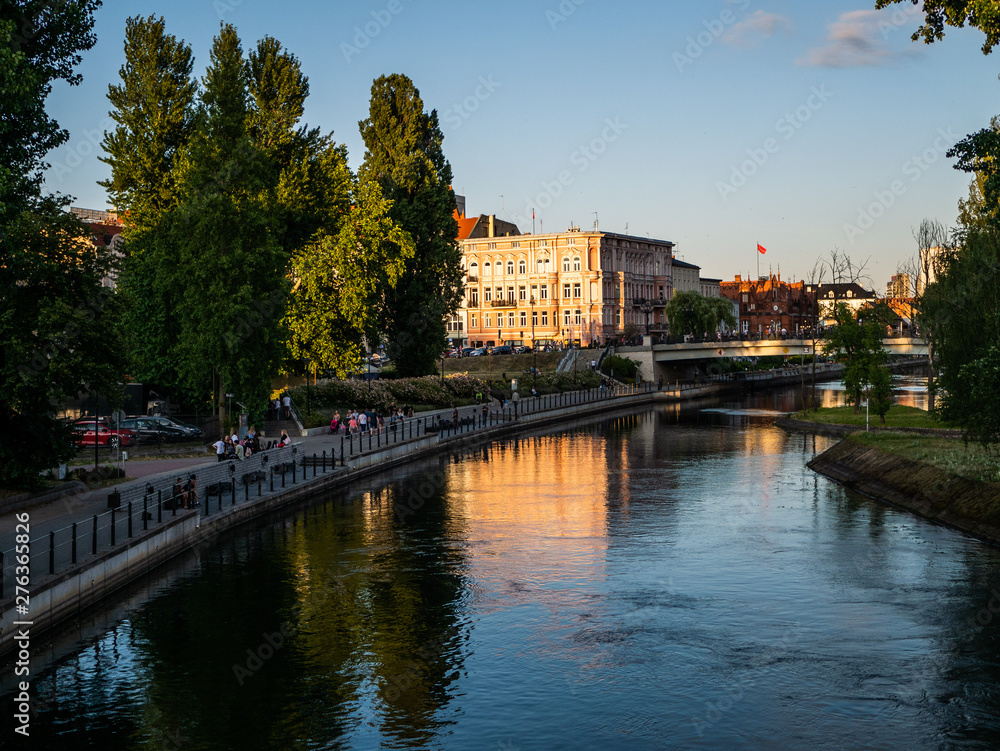 Naklejka premium River in Bydgoszcz Architecture