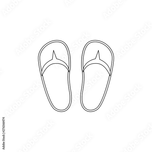 slippers flat icon. Element of summer for mobile concept and web apps icon. Outline, thin line icon for website design and development, app development