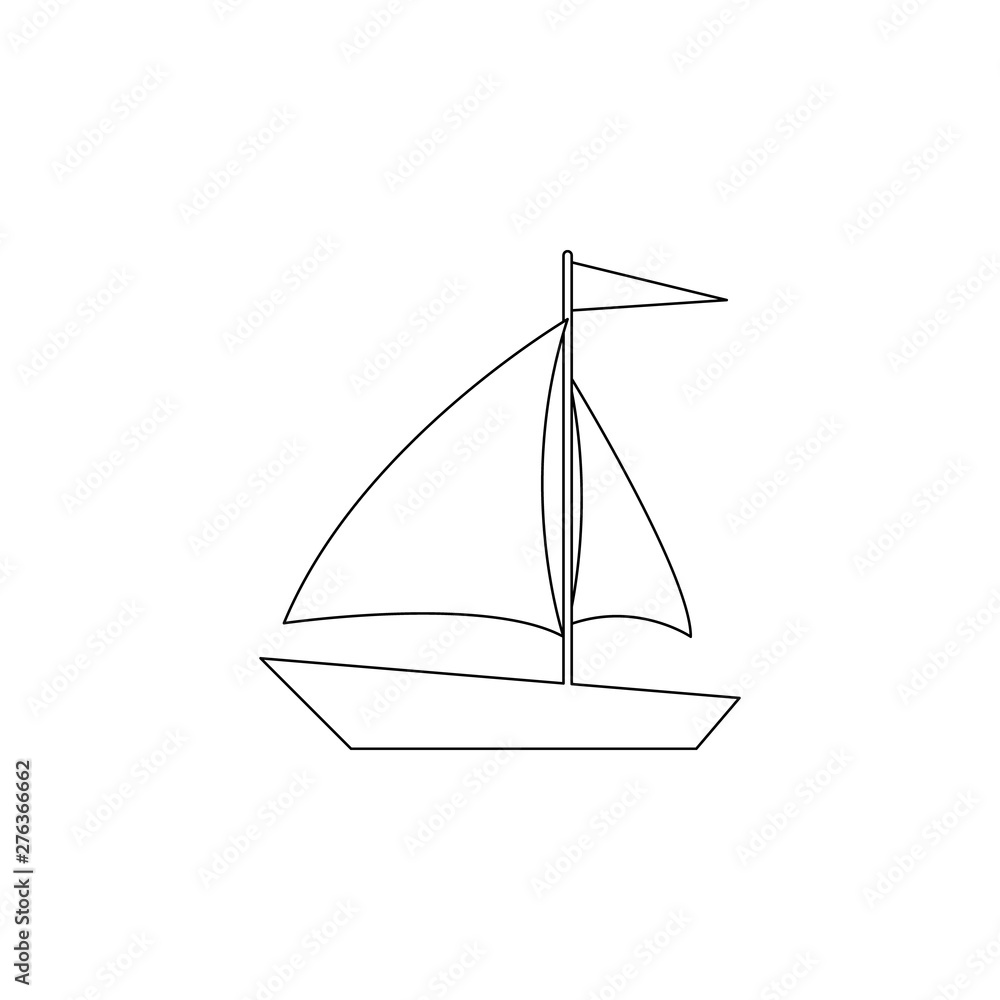 sailboat flat icon. Element of summer for mobile concept and web apps icon. Outline, thin line icon for website design and development, app development sailboat flat icon. Element of summer for mobile concept and web apps icon. Outline, thin line icon for website design and development, app development
