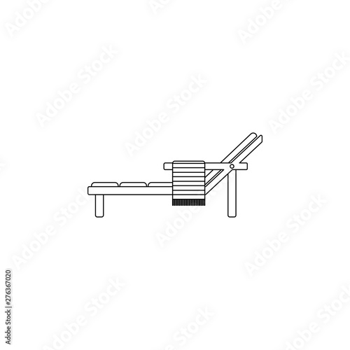 chaise-longue flat icon. Element of summer for mobile concept and web apps icon. Outline, thin line icon for website design and development, app development