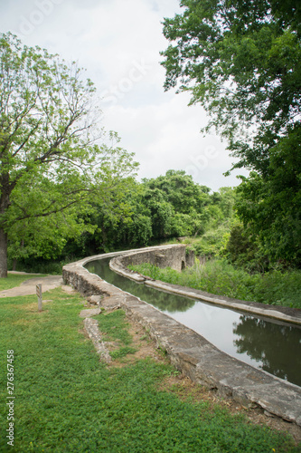 Espada Aqueduct or Piedras Creek Aqueduct in San Antonio San Antonio Missions National Historical Park, Texas