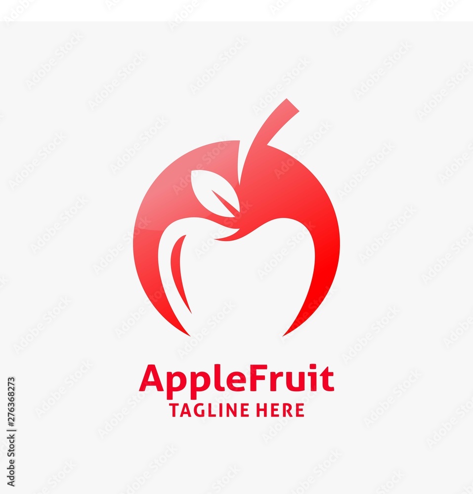 Apple fruit circle logo design Apple fruit circle logo design
