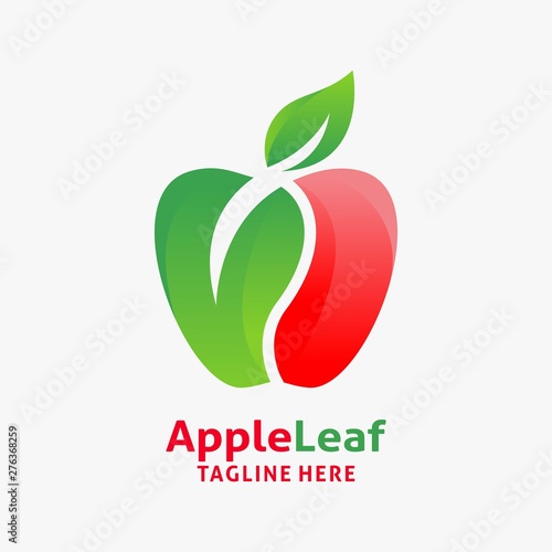 Organic apple fruit logo design