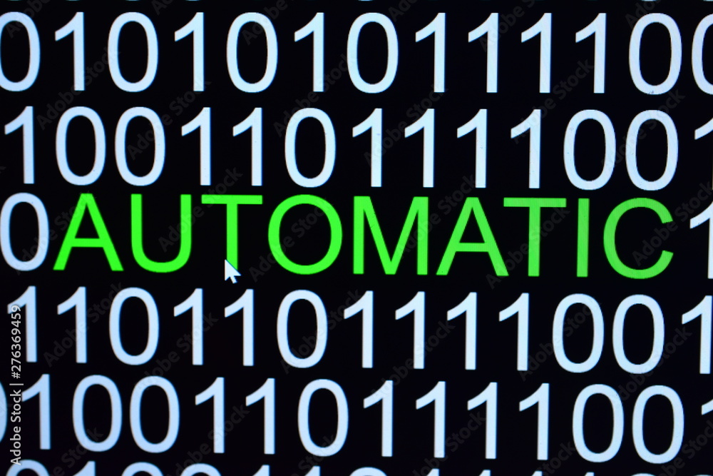 the binary code number background with automatic word green color the binary code number background with automatic word green color