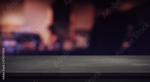 Table with dark blurred background.