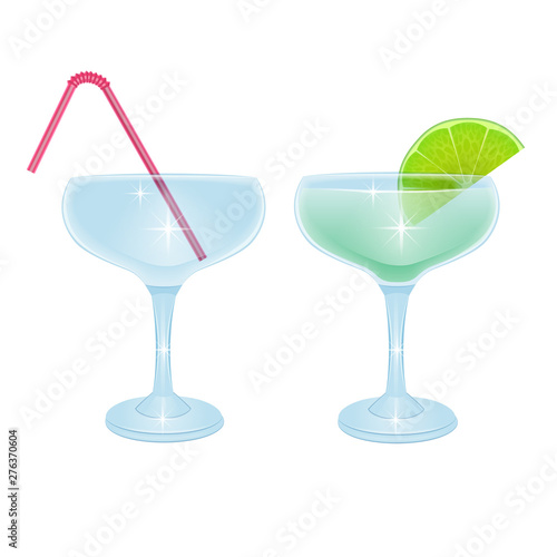 alcoholic cocktail beverage vector set collection on white background