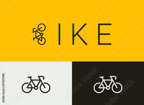 Bike Icon-Logo, simple monoline concept