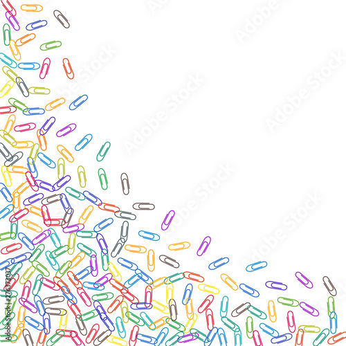 Stationary paperclips isolated on white background