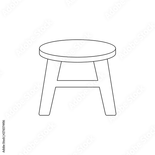 Stool flat icon. Element of furniture for mobile concept and web apps icon. Outline, thin line icon for website design and development, app development
