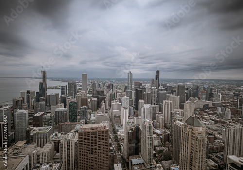 Chicago from above with a dramatic sky - travel photography