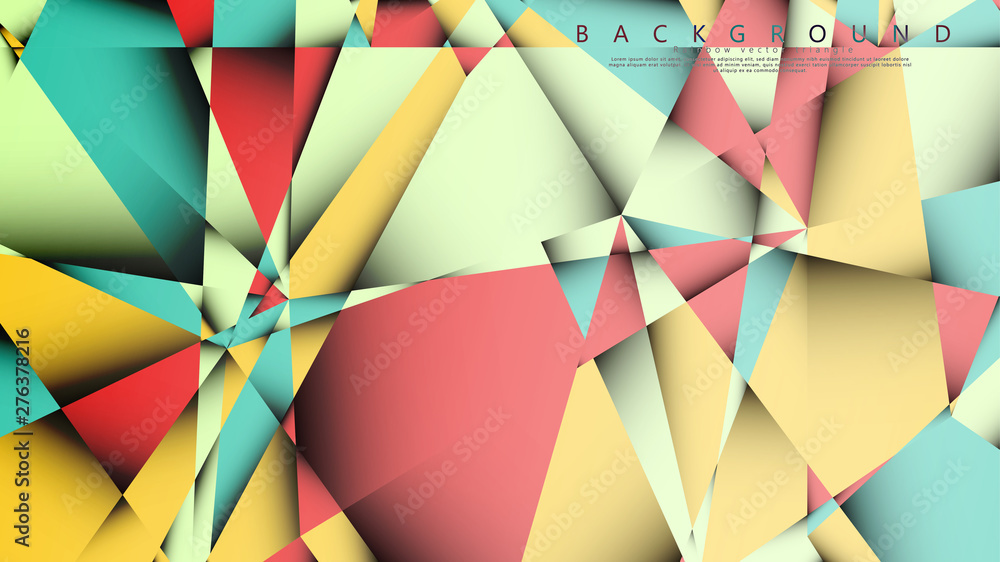Vector Background of the Mosaic Triangle with a combination of pastel blue, red and yellow. Geometric illustration style with gradients and transparency. Vector Background of the Mosaic Triangle with a combination of pastel blue, red and yellow. Geometric illustration style with gradients and transparency.