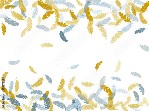 Flying feather elements airy vector design.