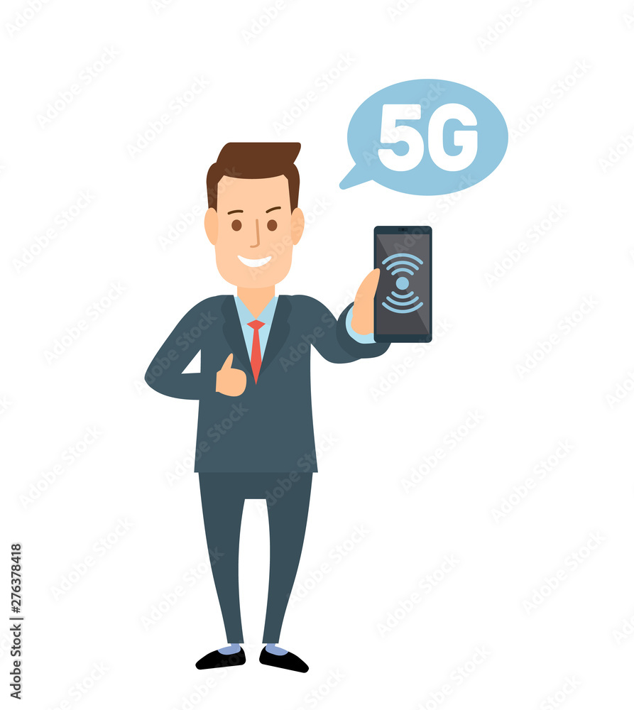 man holding smartphone 5G wireless network technology man holding smartphone 5G wireless network technology