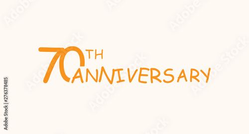70 anniversary logo concept. 70th years birthday icon. Isolated golden numbers on black background. Vector illustration. EPS10.