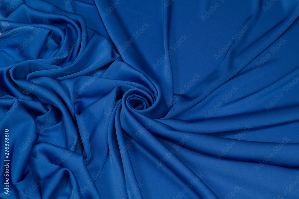 Fabric silk blue background texture