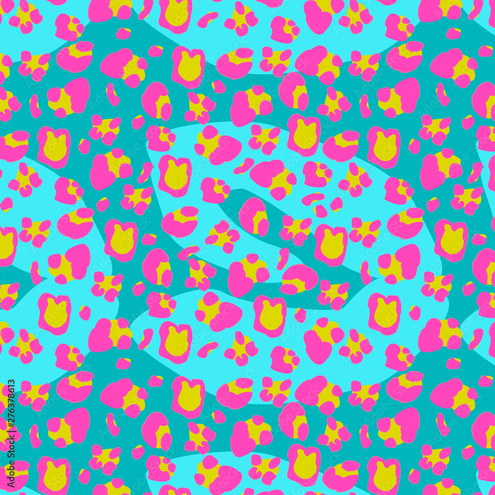 abstract leopard multicolor pink blue seamless pattern illustration abstract leopard multicolor pink blue seamless pattern illustration