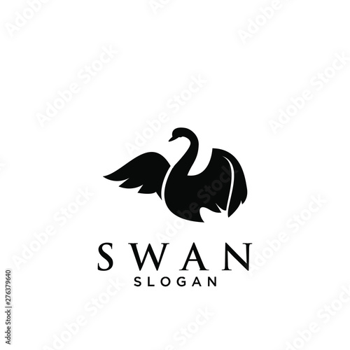 black swan logo icon design vector illustration