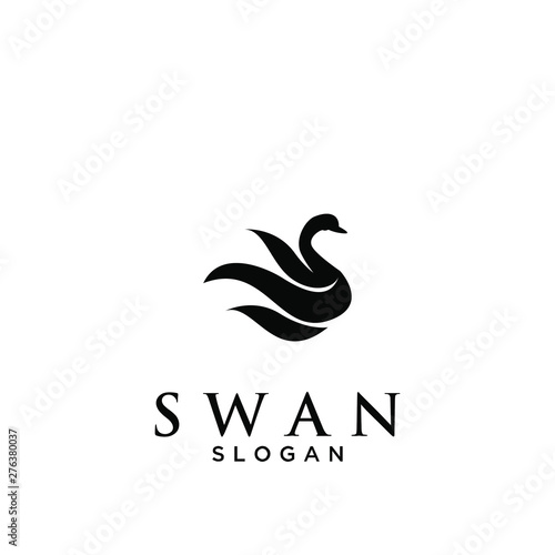 black swan logo icon design vector illustration