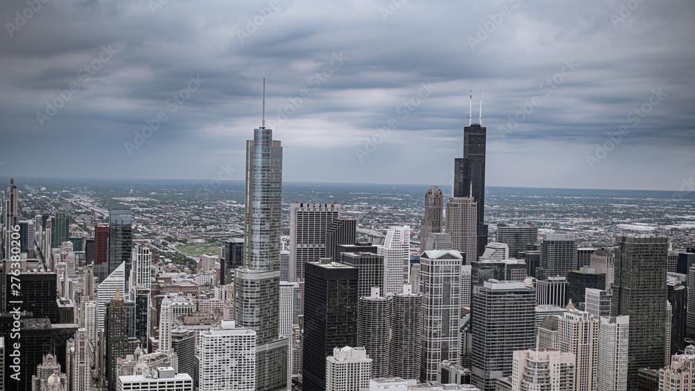 High Rise buildings of Chicago - aerial view - travel photography