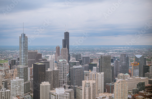 High Rise buildings of Chicago - aerial view - travel photography