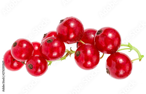 Red Juicy Currants Isolated On White Background.
