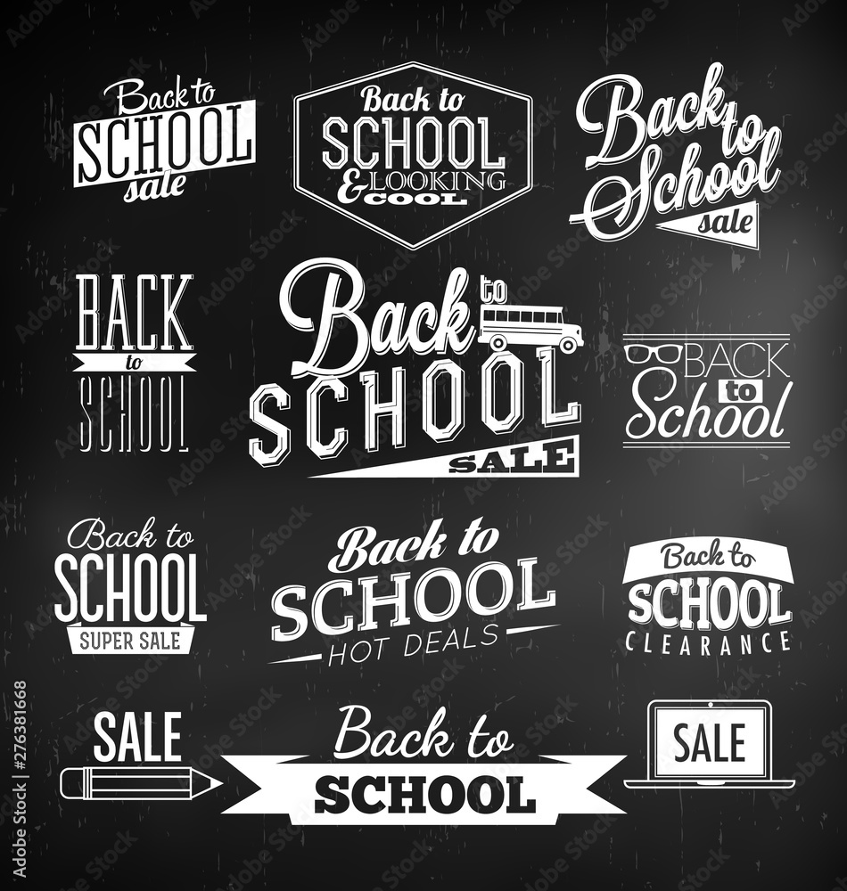 Back to School Calligraphic Designs | Retro Style Elements | Vintage Ornaments | Sale, Clearance | Vector Set