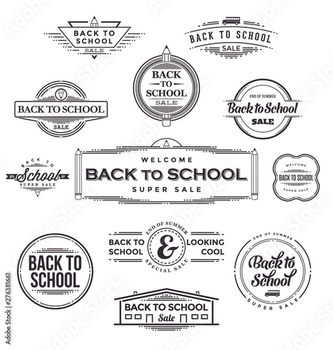 Back to School Calligraphic Designs - Retro Style Elements - Vintage Ornaments - Sale, Clearance Collection - Vector Set