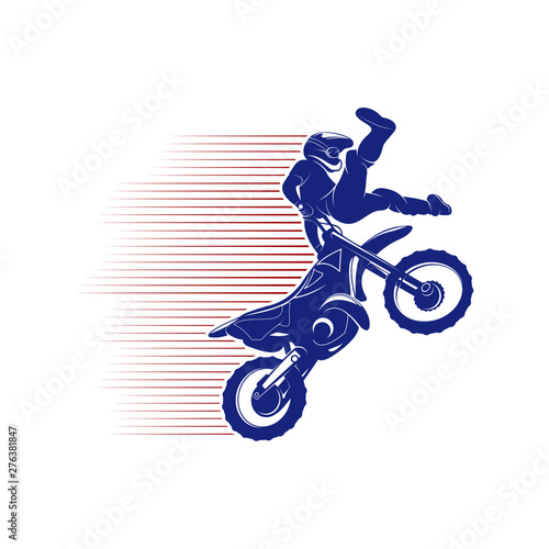 Motocross Jump Logo Vector. Motocross Freestyle Vector. Motocross vector illustration