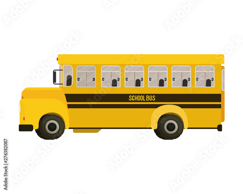 school bus color yellow isolated icon