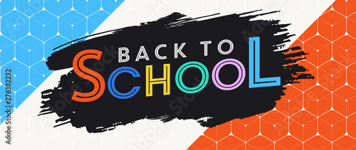Back to school sale template design with colorful lettering