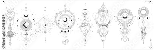 Obraz na plátně Vector illustration set of moon phases