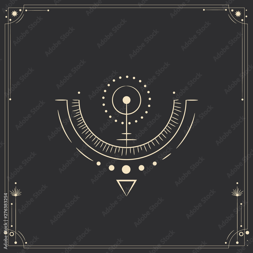 Fototapeta premium Vector illustration set of moon phases. Different stages of moonlight activity in vintage engraving style. Zodiac Signs