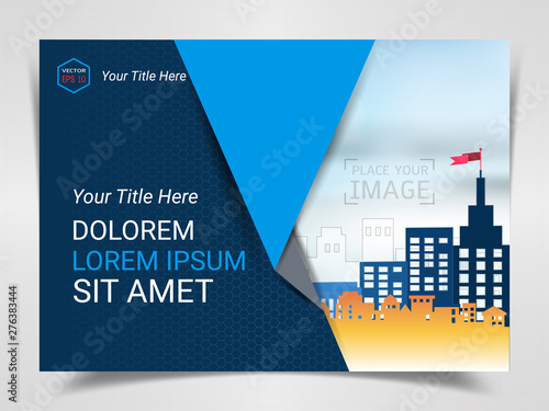 Print Advertising Ready Template, A4 Size Design for Company Marketing Presentation Layout and Covers Design with Space for Your Photo Background, Use for Brochure, Flyer, Magazine Cover & Poster.