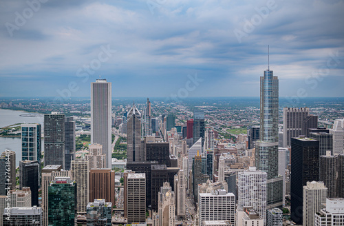 High Rise buildings of Chicago - aerial view - travel photography © 4kclips