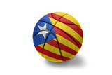 basketball ball with the national flag of catalonia on the white background