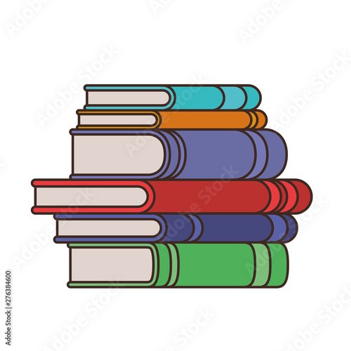 stack of books on white background