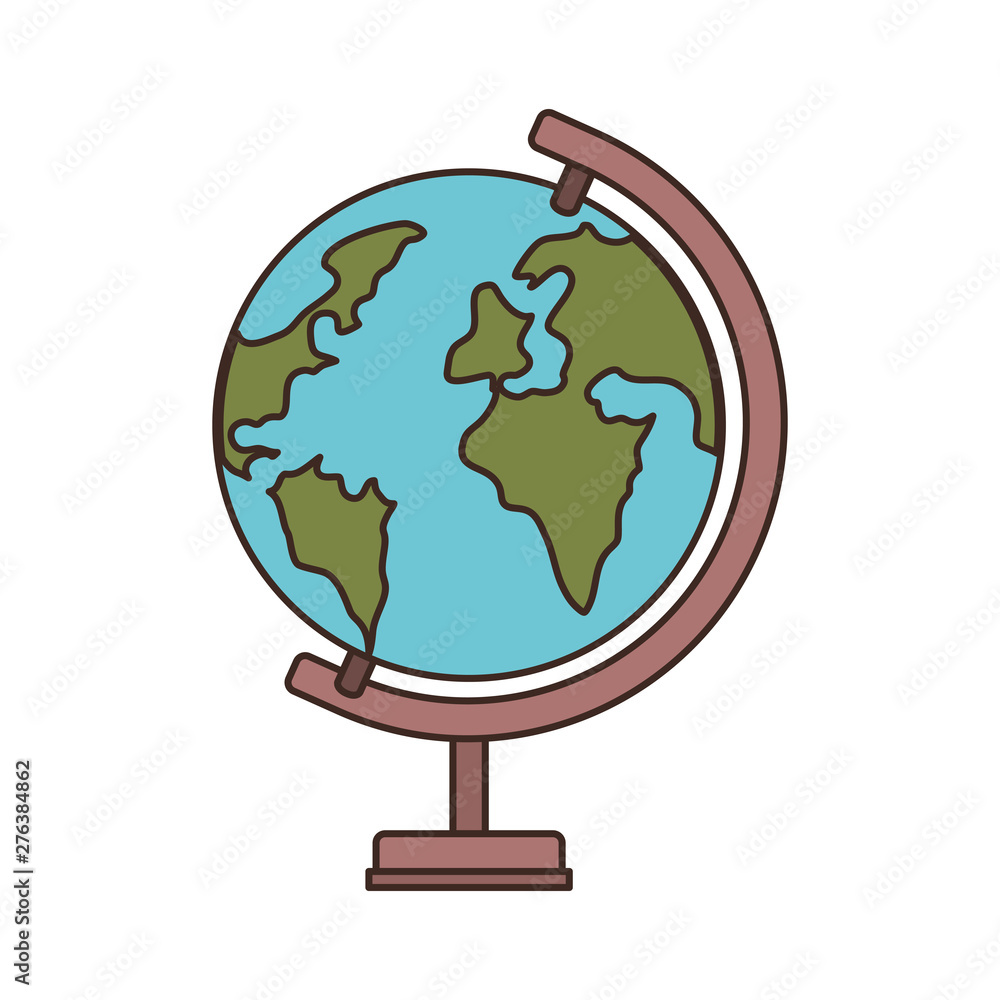 earth globe of school on white background earth globe of school on white background