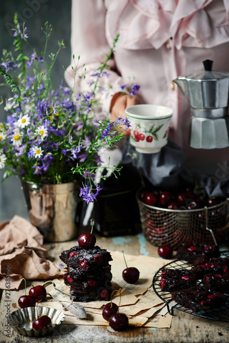 Black forest brownies.style rustic.