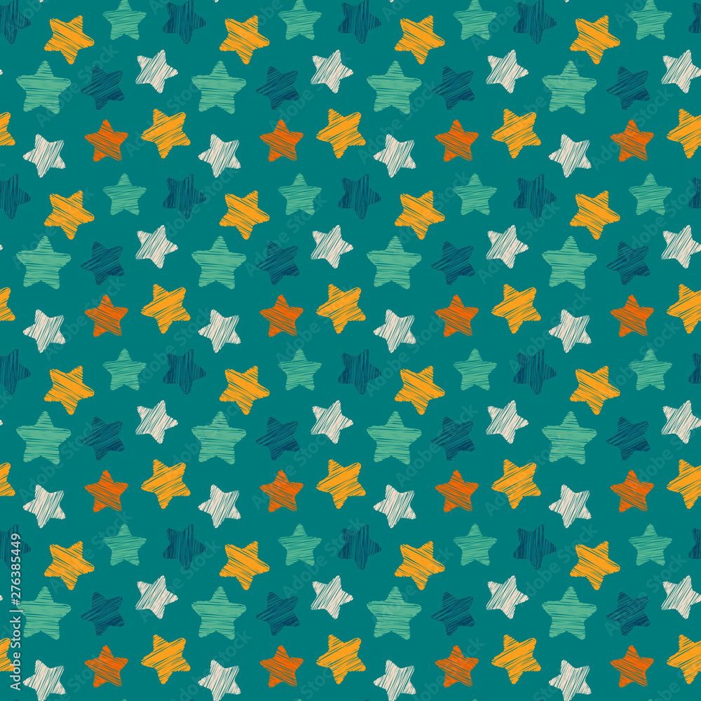 seamless abstract background with cute cartoon stars, for kids seamless abstract background with cute cartoon stars, for kids