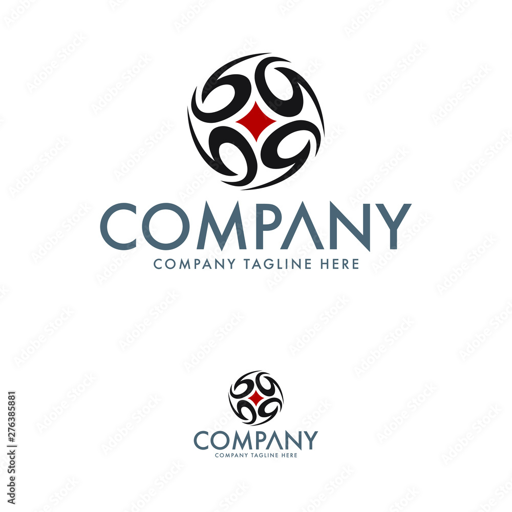 Abstract red and black color logo design template Abstract red and black color logo design template